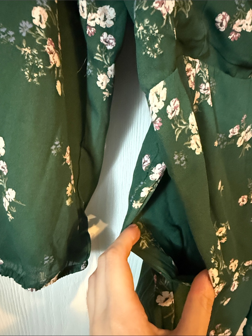 Abercrombie & Fitch Dark Green Floral Long-Sleeve Dress - Picture 4 of 5